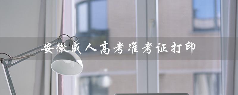 安徽成人高考准考证打印(安徽成人高考准考证如何打印)