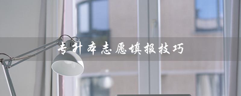 专升本志愿填报技巧（怎样填报贵州专升本志愿）
