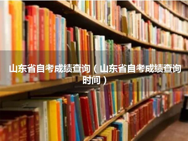 山东省自考成绩查询(山东省自考成绩查询时间)