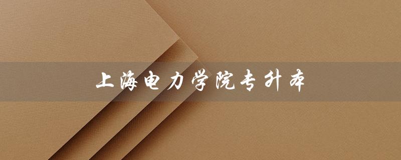 上海电力学院专升本(提升职场竞争力) 上海电力学院专升本(提升职场竞争力)