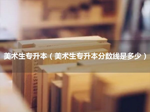 美术生专升本(美术生专升本分数线是多少)