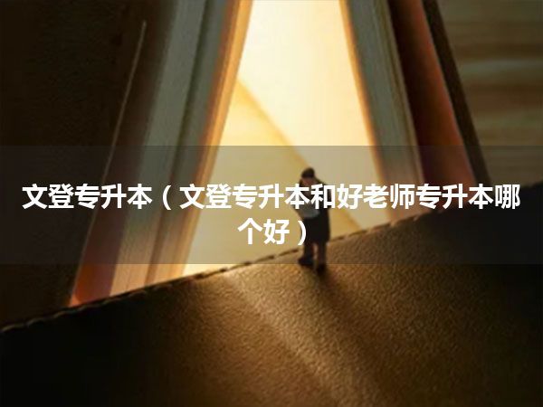 文登专升本(文登专升本和好老师专升本哪个好)