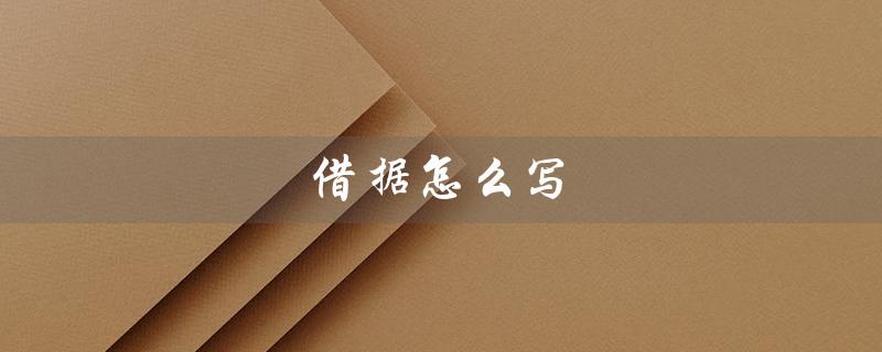 借据怎么写(借据怎么写正规)