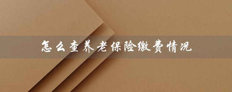 怎么查养老保险缴费情况（微信养老保险缴费查询）