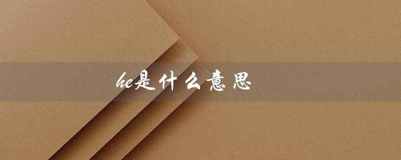 he是什么意思（小说中的he指的是谁）