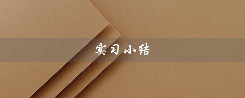 实习小结（实习总结怎么写）