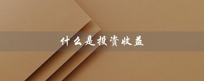 什么是投资收益(交易费为何算投资收益)