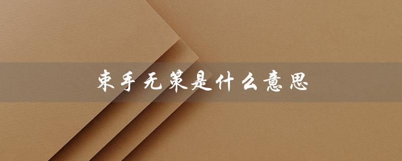 束手无策是什么意思（束手无策的意思是什么）